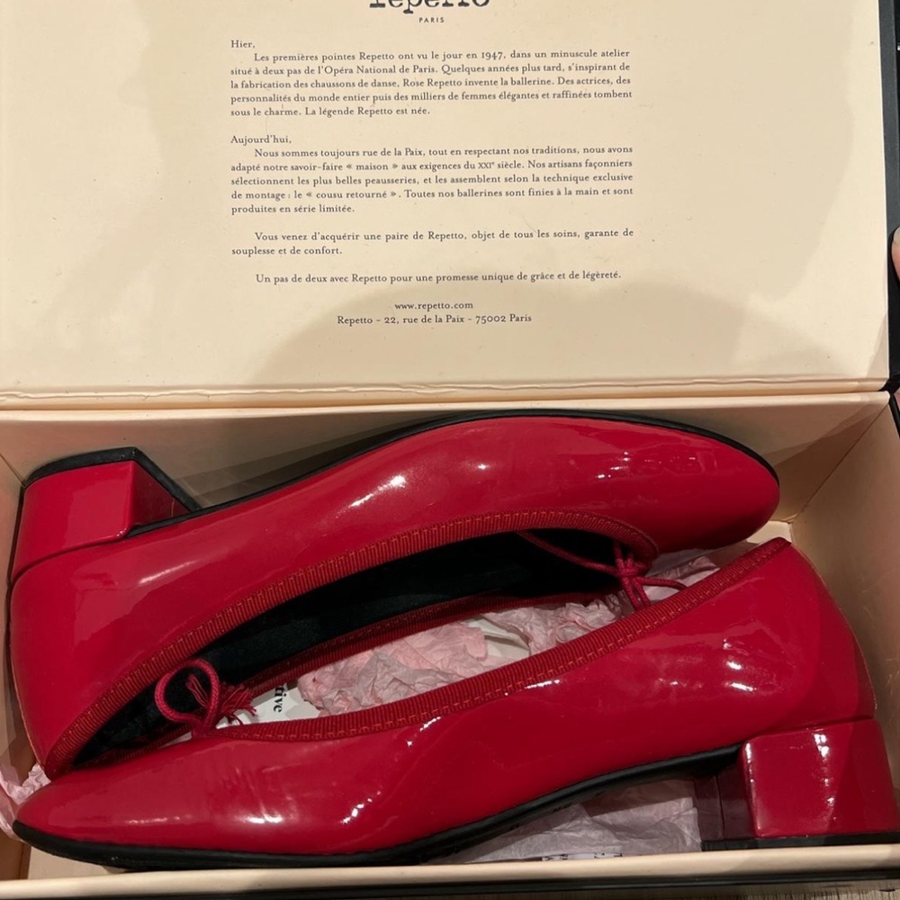 Red Repetto Camille Ballet heels size 39